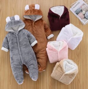 Rs 149 Bear Design Long-sleeve Baby Jumpsuit The Spark Shop